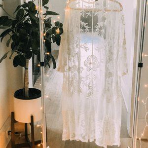 Lace Kimono, Cream || Lane Bryant